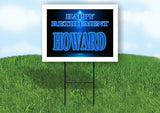HOWARD RETIREMENT BLUE 18 in x 24 in Yard Sign Road Sign with Stand
