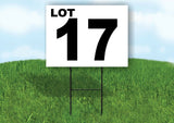 LOT 17 BLACK WHITE Yard Sign with Stand LAWN SIGN