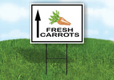FRESH CARROTS STRAIGHT ARROW Yard Sign with Stand LAWN SIGN