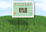 KYLIE WELCOME BABY GREEN  18 in x 24 in Yard Sign Road Sign with Stand