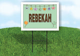 REBEKAH WELCOME BABY GREEN  18 in x 24 in Yard Sign Road Sign with Stand