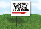 MASSACHUSETTS STATE LOTTERY TICKETS RIGHT ARROYard Sign w Stand LAWN SIGN Single