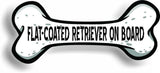 Dog on Board Flat-Coated Retriever Bone Car Magnet Bumper Sticker 3"x7"
