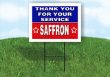 SAFFRON THANK YOU SERVICE 18 in x 24 in Yard Sign Road Sign with Stand