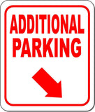 ADDITIONAL PARKING DIRECTIONAL RED 8 Arrow Variations Aluminum composite sign