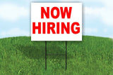 NOW HIRING Red restaurant Yard Sign ROAD SIGN with stand