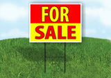 FOR SALE RED YELLOW Plastic Yard Sign ROAD SIGN with Stand
