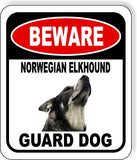 BEWARE NORWEGIAN ELKHOUND GUARD DOG Metal Aluminum Composite Sign