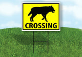 coyote CROSSING XING YELLOW Plastic Yard Sign ROAD SIGN with Stand