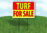 TURF FOR SALE RED YELLOW Plastic Yard Sign ROAD SIGN with Stand