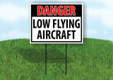 DANGER LOW FLYING AIRCRAFT Plastic Yard Sign ROAD SIGN with Stand