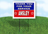 ANSLEY THANK YOU SERVICE 18 in x 24 in Yard Sign Road Sign with Stand