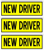SET OF 3 NEW Driver  Car MAGNET Magnetic Bumper Sticker  bright safety yellow