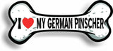 I Love My German Pinscher Car Magnet Bumper Sticker 3"x7"