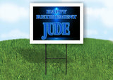 JUDE RETIREMENT BLUE 18 in x 24 in Yard Sign Road Sign with Stand
