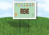 IRENE WELCOME BABY GREEN  18 in x 24 in Yard Sign Road Sign with Stand