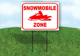 SNOWMOBILE ZONE RED Yard Sign with Stand LAWN SIGN