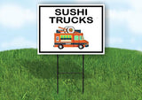 SUSHI TRUCKS BLACK BORDER Yard Sign Road with Stand LAWN SIGN