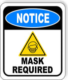 NOTICE FACE COVER REQUIRED VIRUS PREVENTION Metal Aluminum composite sign