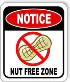 NOTICE NUT FREE ZONE Peanut METAL Aluminum composite outside sign