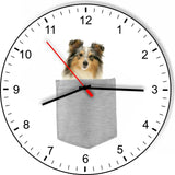 Shetland Sheepdog In Your Pocket Dog kitchen living room Wall Clock