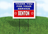 BENTON THANK YOU SERVICE 18 in x 24 in Yard Sign Road Sign with Stand