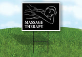 MASSAGE therapy BLACK Plastic Yard Sign ROAD SIGN with Stand