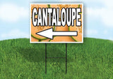 CANTALOUPE LEFT ARROW RED Yard Sign Road with Stand LAWN SIGN Single sided