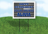 ALIVIA POLICE RETIREMENT 18 in x24 in Yard Sign Road Sign with Stand