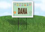 DANA WELCOME BABY GREEN  18 in x 24 in Yard Sign Road Sign with Stand