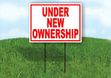 Under New Ownership RED Yard Sign Road with Stand LAWN SIGN
