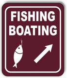 FISHING BOATING DIRECTIONAL 45 DEGREES UP RIGHT ARROW Aluminum composite sign