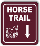 HORSE TRAIL DIRECTIONAL DOWNWARD ARROW CAMPING Metal Aluminum composite sign