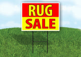 RUG SALE RED YELLOW Plastic Yard Sign ROAD SIGN with Stand