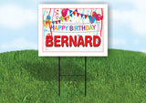 BERNARD HAPPY BIRTHDAY BALLOONS 18 in x 24 in Yard Sign Road Sign with Stand