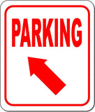 PARKING DIRECTIONAL RED 8 Arrow Variations Metal Aluminum composite sign