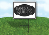 HANDMADE QUILTS BLACK TAG Yard Sign Road with Stand LAWN SIGN