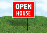 OPEN HOUSE RED Plastic Yard Sign ROAD SIGN with Stand