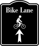 Bike Lane Symbol Up Arrow BLACK  Aluminum Composite Sign