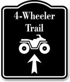 4-Wheeler Trail Up Arrow BLACK Aluminum Composite Sign