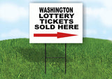 WASHINGTON STATE LOTTERY TICKETS RIGHT ARROW Yard Sign w Stand LAWN SIGN Single