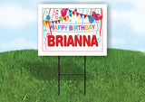 BRIANNA HAPPY BIRTHDAY BALLOONS 18 in x 24 in Yard Sign Road Sign with Stand