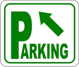 Directional Parking Sign with arrow pointing top left METAL Aluminum Composite