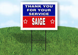 SAIGE THANK YOU SERVICE 18 in x 24 in Yard Sign Road Sign with Stand