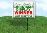 CHRISTMAS DISPLAY WINNER MOST BEAUTIFUL LIGHTS Yard Sign with Stand LAWN SIGN