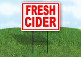FRESH CIDER RED WHITE Yard Sign Road with Stand LAWN SIGN
