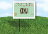 KENJI WELCOME BABY GREEN  18 in x 24 in Yard Sign Road Sign with Stand
