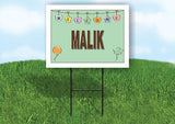 MALIK WELCOME BABY GREEN  18 in x 24 in Yard Sign Road Sign with Stand