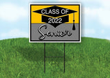 CLASS 2022 SENIOR GOLD SILVER Yard Sign with Stand LAWN SIGN