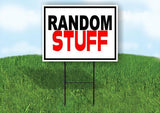 RANDOM STUFF WITH BORDER Yard Sign with Stand LAWN SIGN